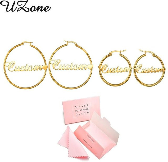 Uzone Creolen Edelstahl, Gold, Damen - Bild 1