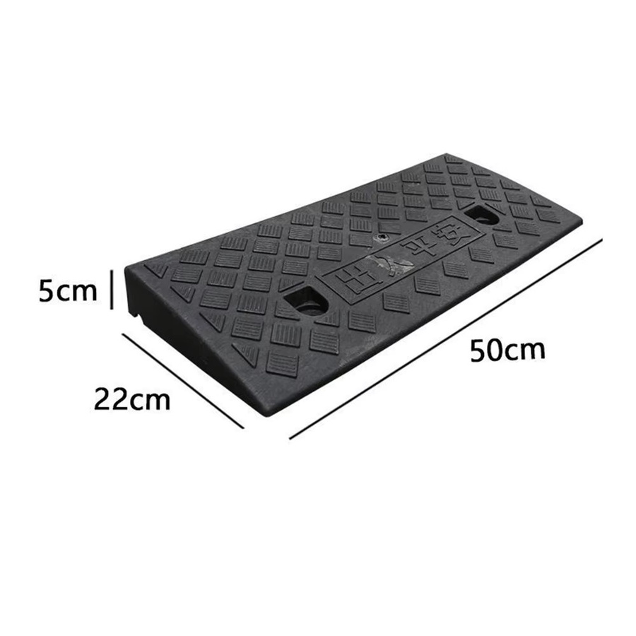 VIBRATITE PE Bordsteinkantenrampe rutschfest für Autos, Fahrräder, Roller und Rollstühle, Höhe: 50 mm, Gelb-Schwarz - Bild 4
