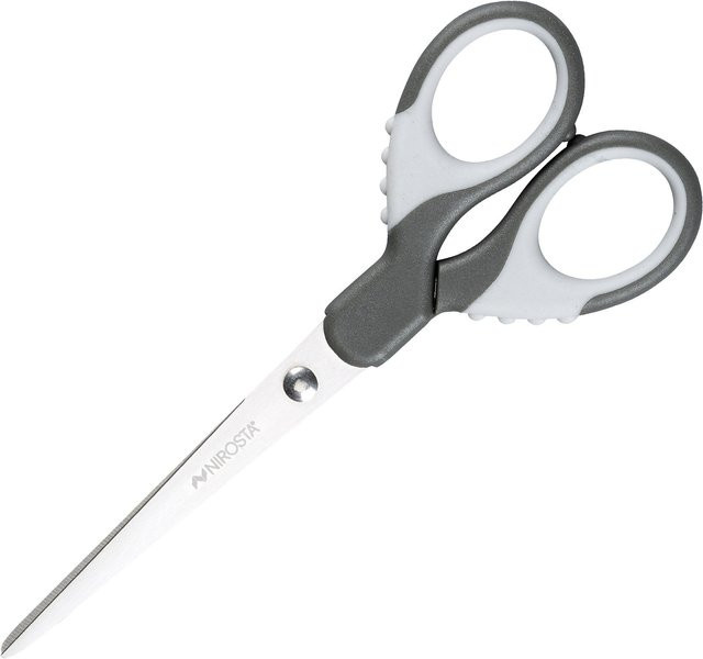 Nirosta Küchenschere mit Softgrip aus Edelstahl in Grün und Grau, Länge: 17 cm - Bild 1
