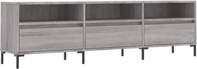 vidaXL TV-Schrank Grau Sonoma aus Holzwerkstoff und Eisen, B/T/H: 150 x 30 x 44,5 cm - Bild 1