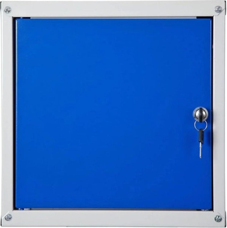 PROREGAL Schließfachwürfel Cubic aus Metall in Grau/Blau, H x B x T: 35 x 35 x 35 cm
