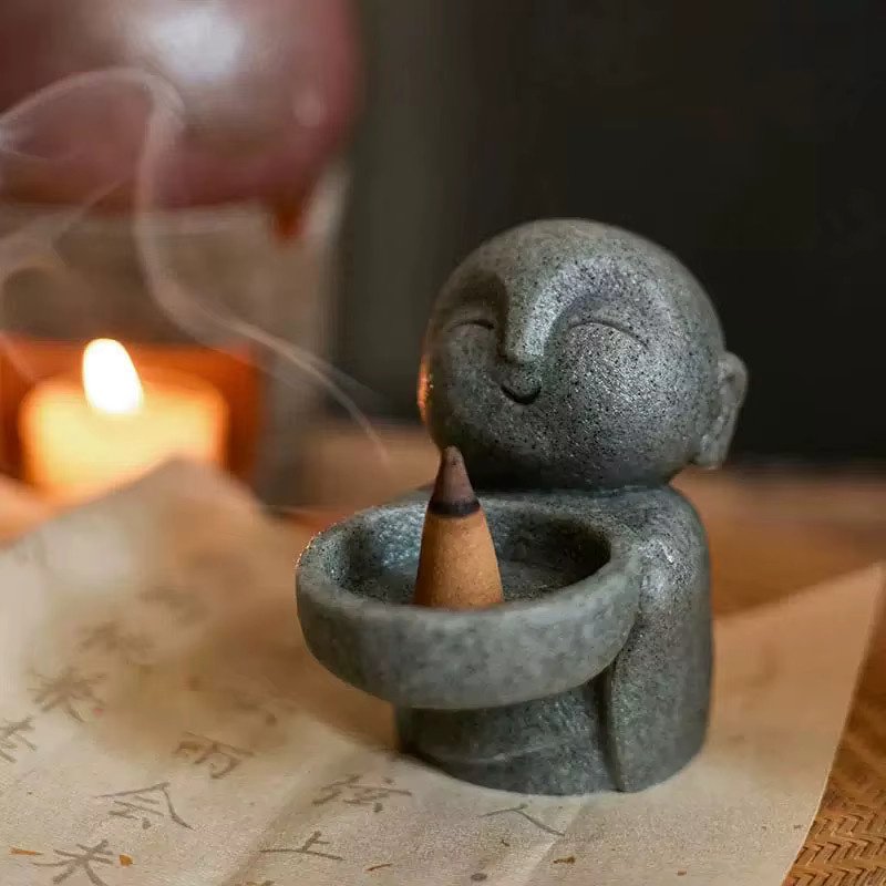 FxZoo Silikonform für Zen Meditation Kerzenständer mit Buddha und Lotus Design in Grau - Bild 3