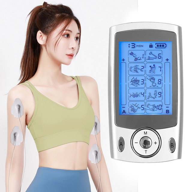 SANPKON EMS Muskelstimulator TENS-Maschine, Silber, Unisex - Bild 1
