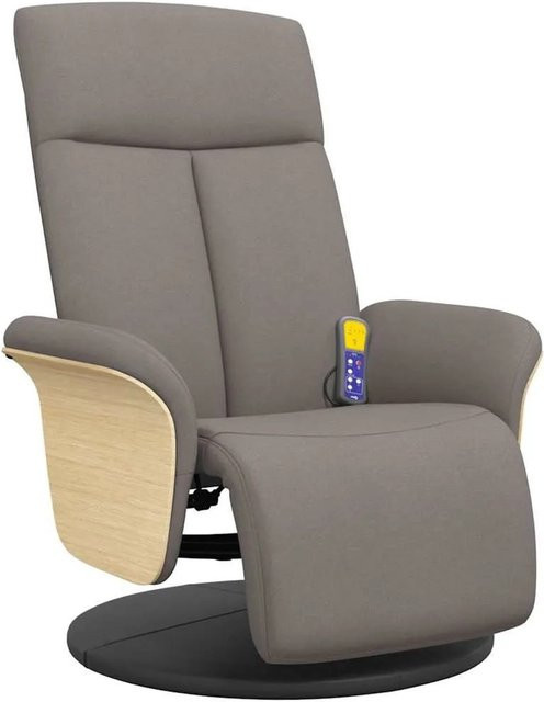 vidaXL Massagesessel mit Fußteil in Taupe aus Stoff mit Armlehnen - Bild 1