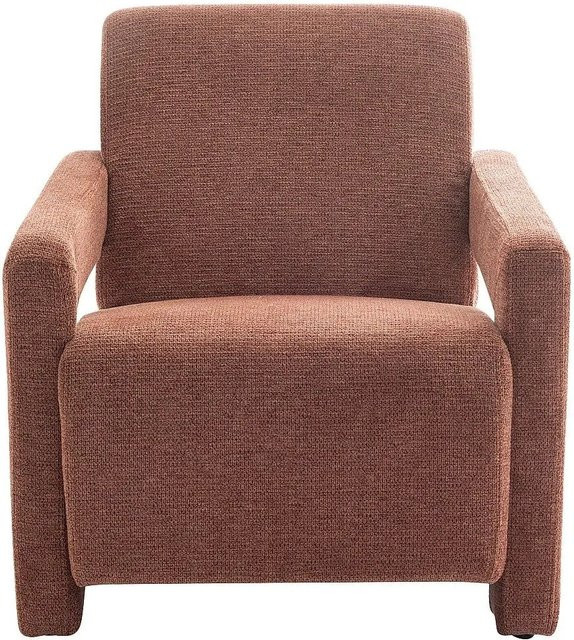 Vente-unique Sessel Isparta mit gerader Rückenlehne und Armlehnen in Terracotta, Breite: 65 cm, Tiefe: 65 cm, Höhe: 65 cm - Bild 1