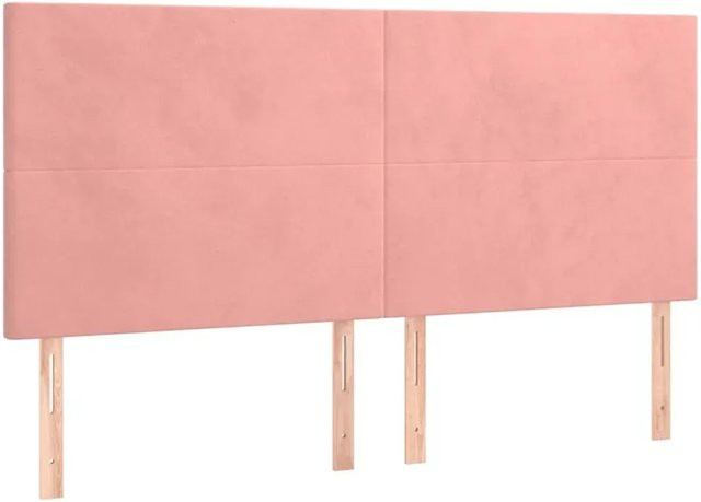 vidaXL LED Kopfteil aus Samt in Rosa mit USB-Ladeport und integrierter Beleuchtung, B/H: 180 x 128 cm - Bild 1