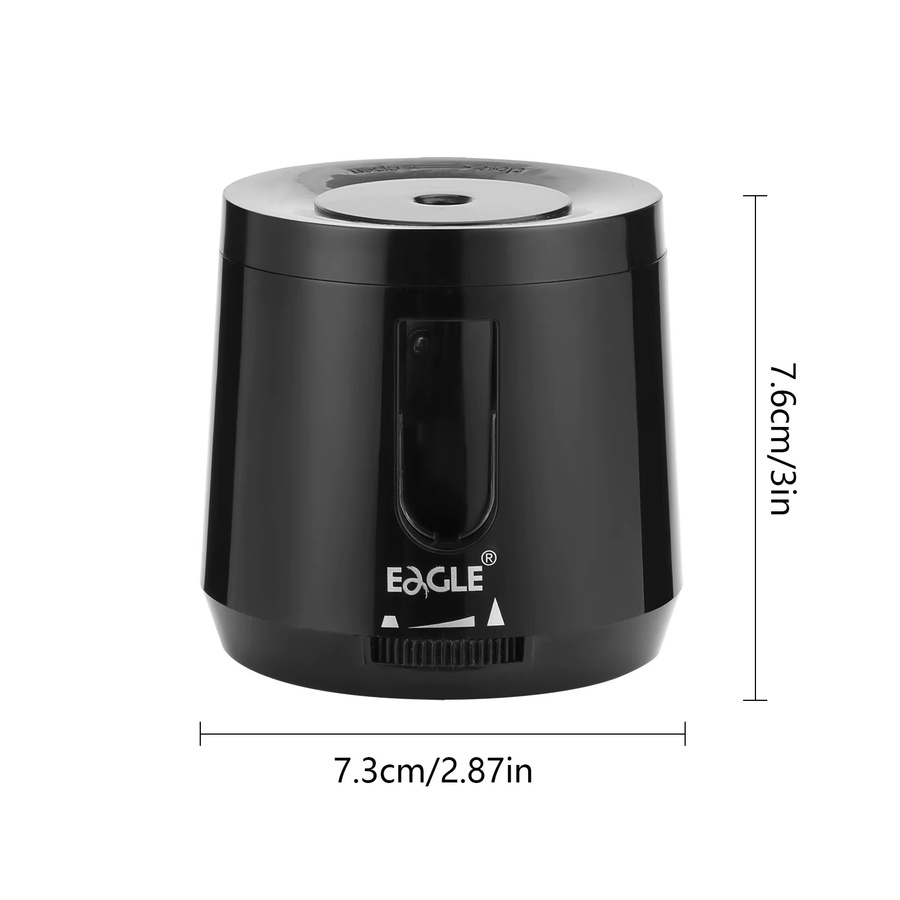 EAGLE Elektrischer Desktop-Bleistiftspitzer in Schwarz für 6–8 mm Bleistifte für Schule und Büro - Bild 2