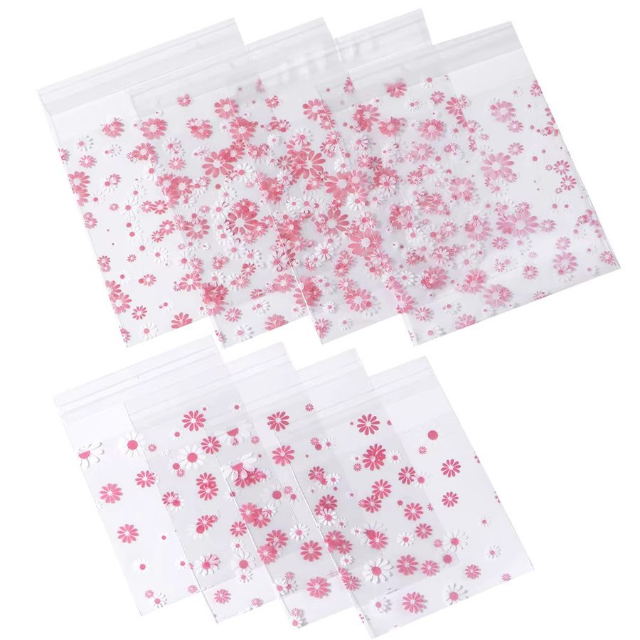 100 Stück selbstklebende Gänseblümchen-Plastikverpackungsbeutel in Transparent für Kekse, Süßigkeiten und Schmuck - Bild 3