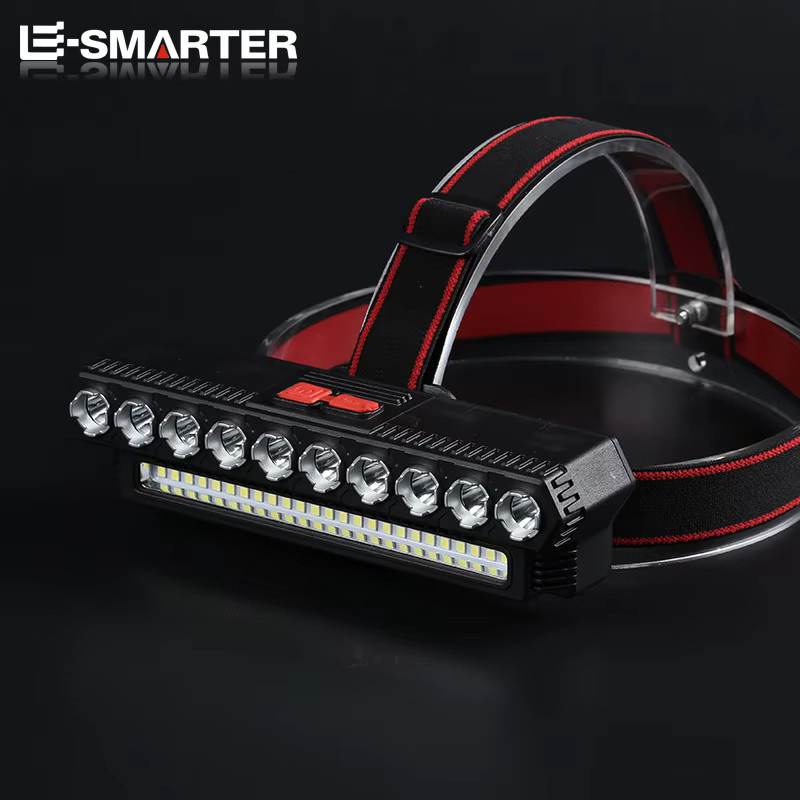 ESMARTER LED Stirnlampe mit USB-Ladefunktion, Schwarz, Kopfmontierte Taschenlampe für Angeln und Outdoor-Aktivitäten - Bild 3