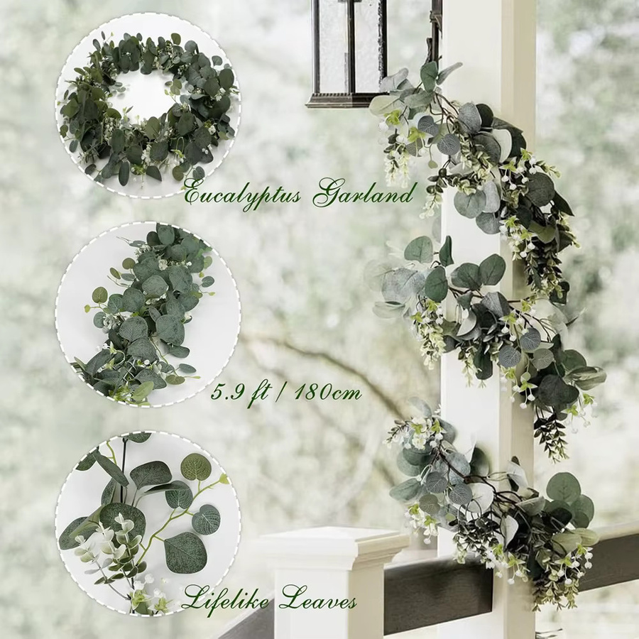 Künstliche Pflanzen Set in Grün und Lila zur Dekoration für Garten, Hochzeit oder Zuhause als Hängepflanze - Bild 3