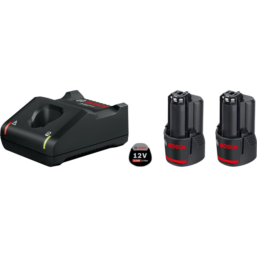 Bosch Professional Akku-Starterset mit 2x 12 V 3,0 Ah Li-Ion Akkus und GAL 12V-40 Ladegerät in Schwarz - Bild 2