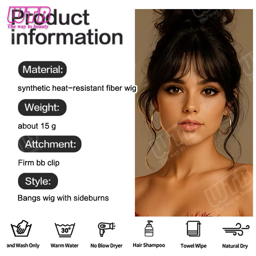 WTB Synthetische Pony-Perücke mit BB-Clip, Damen - Bild 6