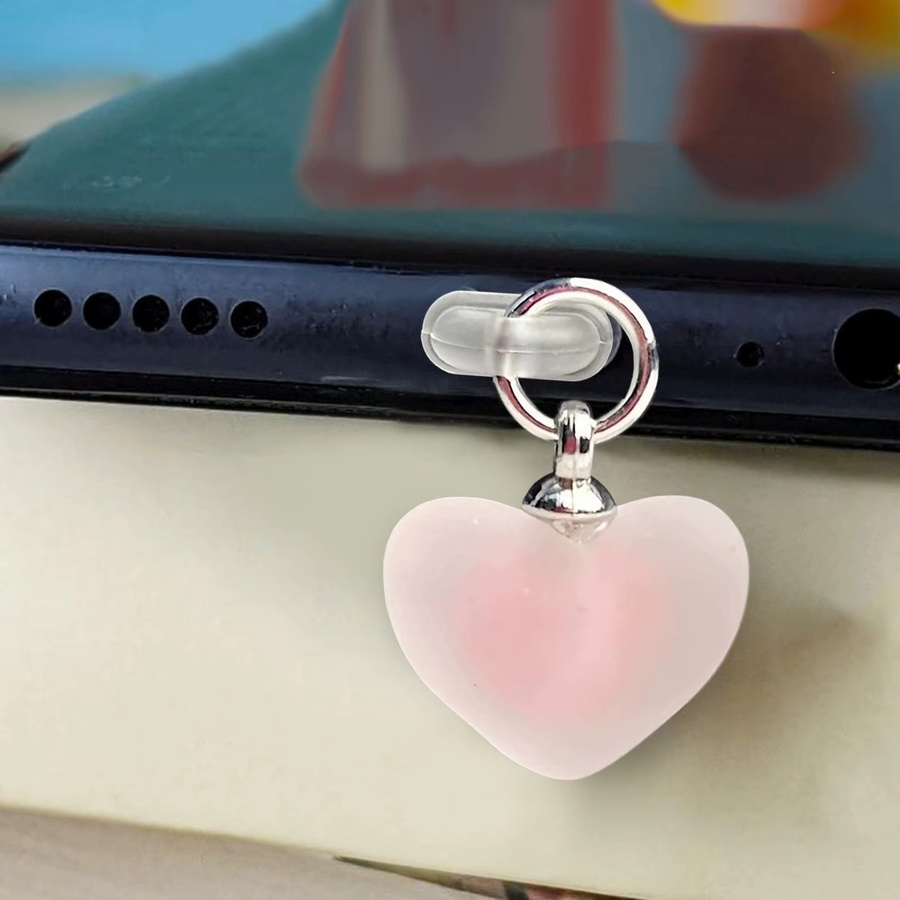 Herzförmiger USB-C Staubschutzstecker in Pink für dein Handy - Bild 3