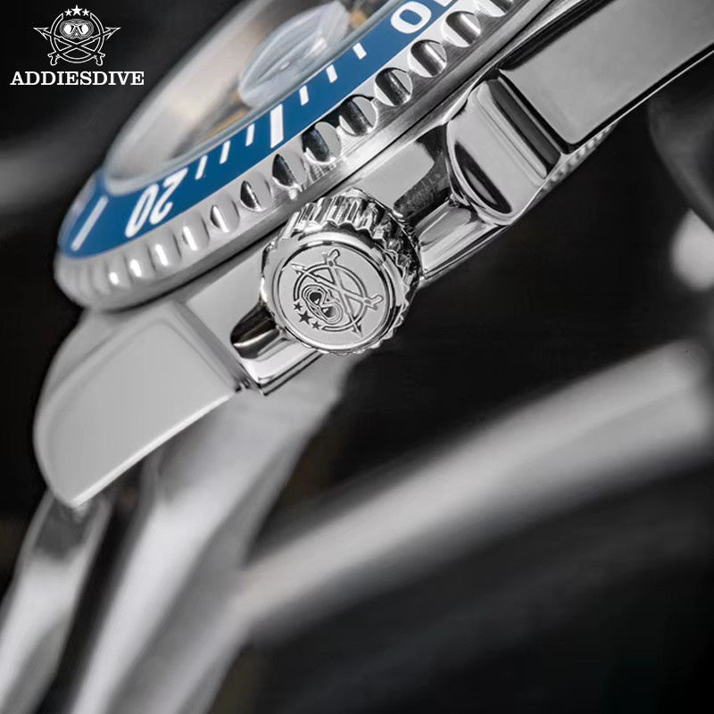 ADDIESDIVE Armbanduhr, Quarz, Edelstahl, 41 mm, Schwarz, Herren - Bild 5