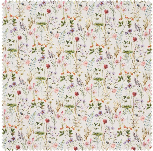 Westfalenstoffe Baumwoll-Stoff Florenz Blumenwiese in Pink, Beige, Rot und Grün - Bild 1