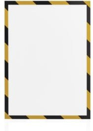 Magnetoplan Magnetofix Magnetrahmen SAFETY A3 in Signalgelb-Schwarz, 5 Stück - Bild 1