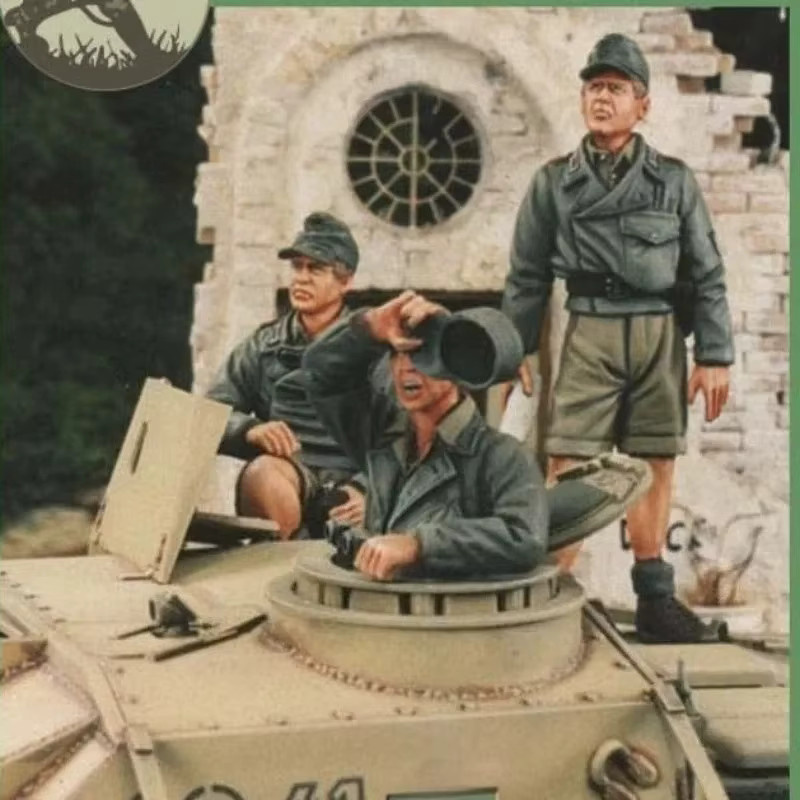 BAANFU Harzfiguren-Modellbausatz Panzerbesatzung, Maßstab 1:35, Militär - Bild 2