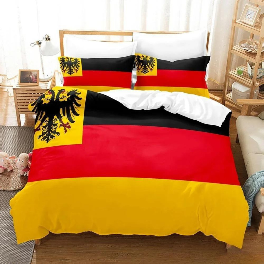 Bettwäscheset Deutschland Flagge mit Bettbezug und Kissenbezug aus Mikrofaser, Mehrfarbig, B/H: 140 x 210 cm - Bild 1