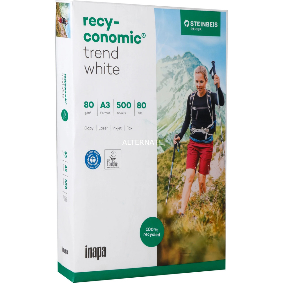 Recyconomic Trend Papier in Weiß, A3, matt, 80 g/m², 500 Blatt - Bild 1