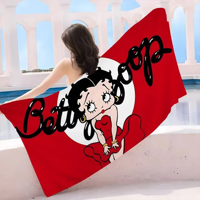 Potdemiel Mikrofaser-Strandtuch in Rot, schnelltrocknendes und saugfähiges Unisex-Handtuch mit Grafikdesign - Bild 1