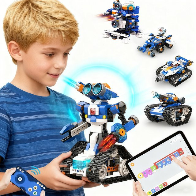 Apitor Robot J 6-in-1 STEM-Kit, programmierbares Roboter-Kit, App-Steuerung, ab 7 Jahre - Bild 1