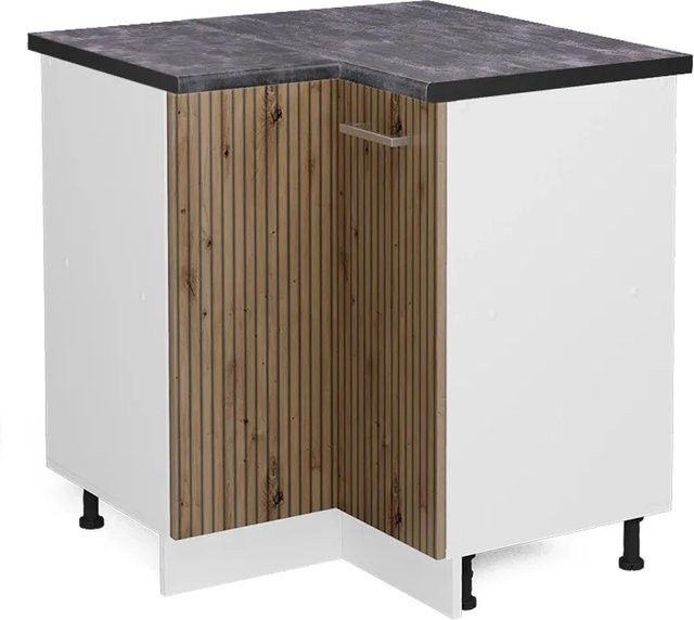 Vicco Eckunterschrank R-Line Küchenschrank in Artisan-Eiche und Weiß mit Anthrazit-Details, Wandmontage, B/T/H: 75,6 x 60,0 x 81,6 cm - Bild 1
