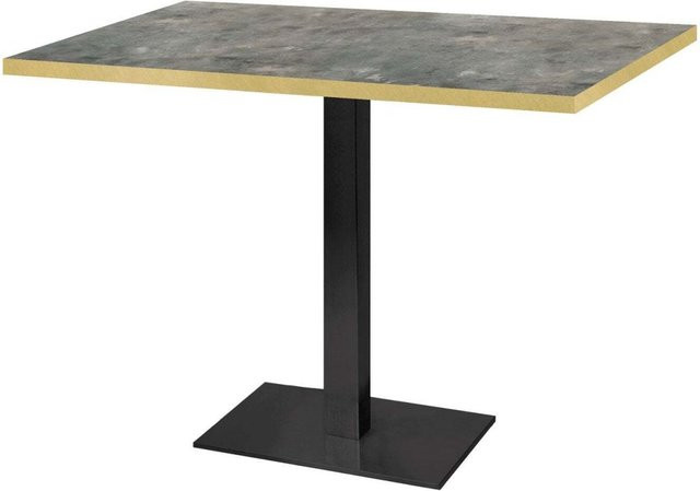 RestooTab Tisch Milan rechteckig in Grau und Schwarz mit Messingkanten, B/T/H: 120 x 70 x 75 cm - Bild 1