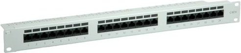 VALUE 24 Port Netzwerk-Patchpanel CAT 6 ungeschirmt, grau, Breite: 48,3 cm, 1 HE - Bild 1