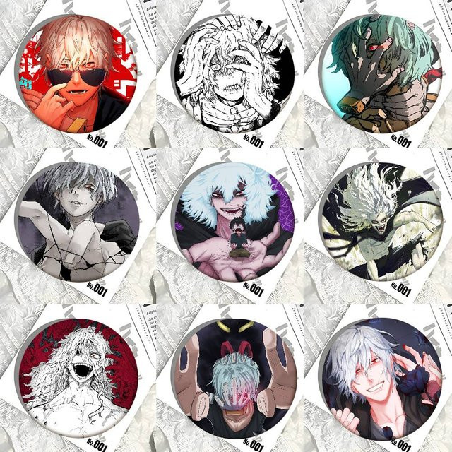 Anime Charakter Tomura Shigaraki Abzeichen, Anstecknadel, Metall, Weiß - Bild 1