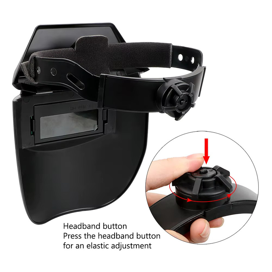 Automatische Schweißmaske mit Verdunkelungsfunktion und Solarenergie, Schweißhelm für Lichtbogen- und Lötarbeiten, Farbe: Schwarz - Bild 6