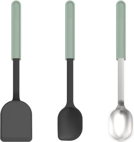 Mepal Chef It Kochset 3-teilig aus Silikon und Edelstahl in Green mit Pfannenwender, Rührlöffel und Servierlöffel - Bild 1