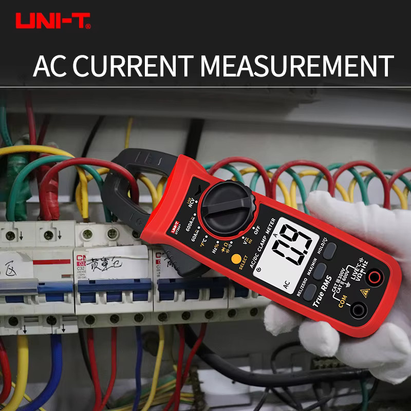 UNI-T Digitales Zangenmultimeter AC DC Zangen Amperemeter Voltmeter in Rot - Bild 1