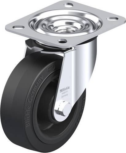 Blickle Lenkrolle LE-POEV 100XR in Schwarz mit Stahl- und Kunststoffkomponenten, Rad-Durchmesser: 100 mm, Tragfähigkeit: 150 kg - Bild 1