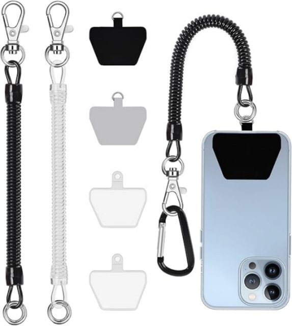Verstellbares Anti-Verlust-Handyband mit Clip in Schwarz für Wandern, Radfahren und Outdoor-Aktivitäten - Bild 1