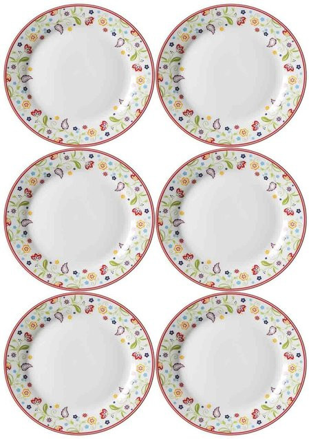 Ritzenhoff & Breker Dinner Plate Doppio aus Porzellan, 6er Set, Weiß/Multicolor, Durchmesser: 27,0 cm - Bild 1