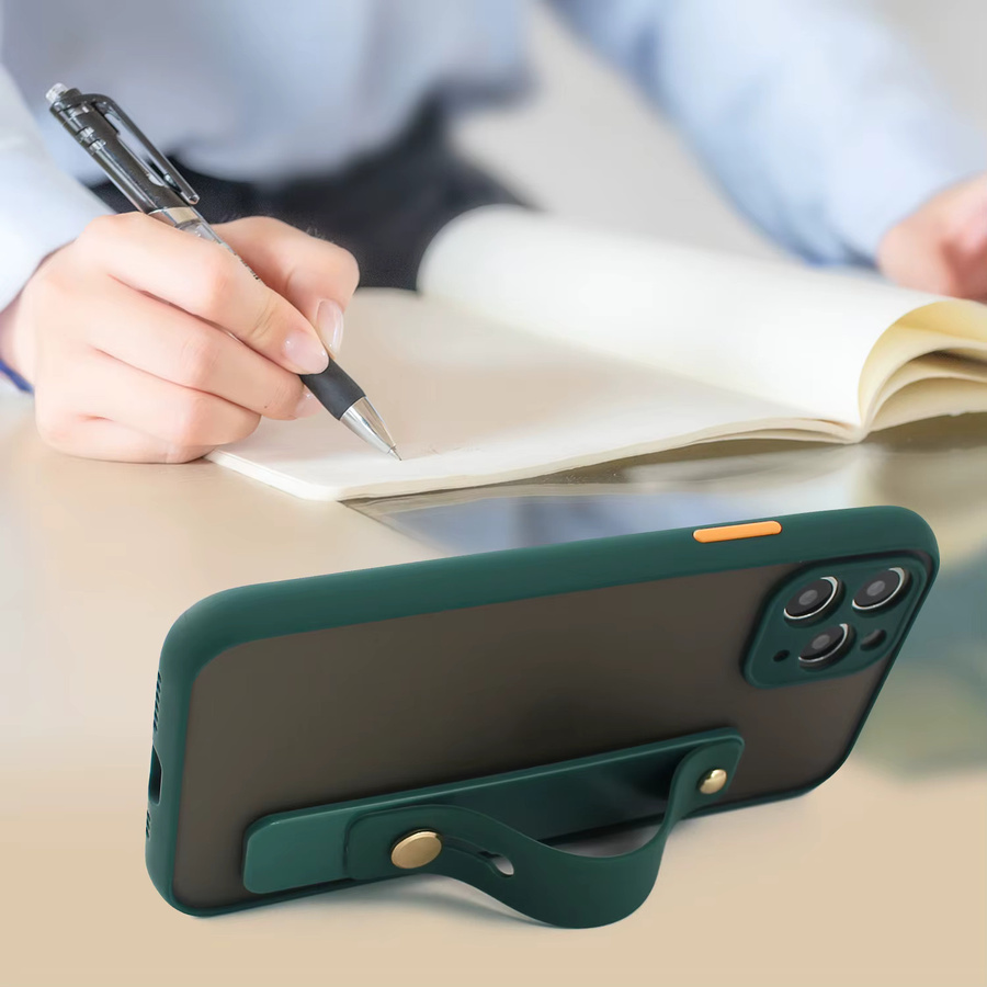 WSSHE Universal Armband Telefonhalter in Schwarz für iPhone, Samsung und Xiaomi als Handy-Ständer und Fingergriff - Bild 1