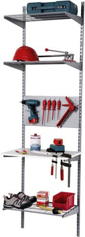 PHOENIX Industrial-Regal aus Metall in Silber und Weiß, B/H/T: 65 x 223,6 x 62 cm - Bild 1