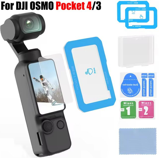 DJI OSMO Pocket 3 und 4 Objektiv-Schutzglas mit gehärtetem Displayschutz, transparent, staubdichtes Kamera-Zubehör - Bild 1