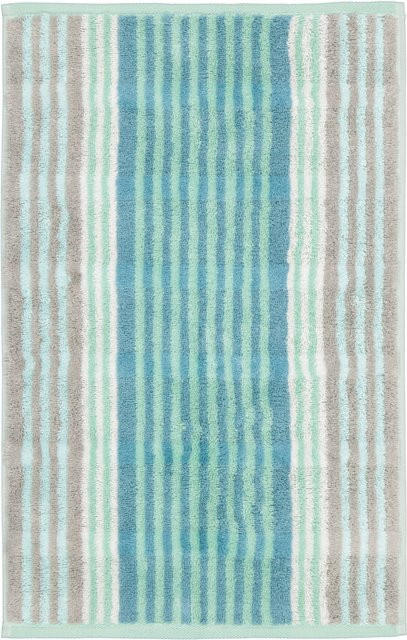 Gästetuch NOBLESSE HARMONY gestreift aus Baumwolle in Grün und Blau mit Oeko-Tex Standard 100 - Bild 1