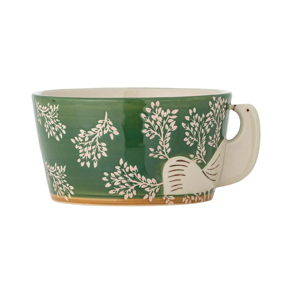Bloomingville Keramikschale Hezha in Grün mit floralem Design, Durchmesser: 13 cm - Bild 1
