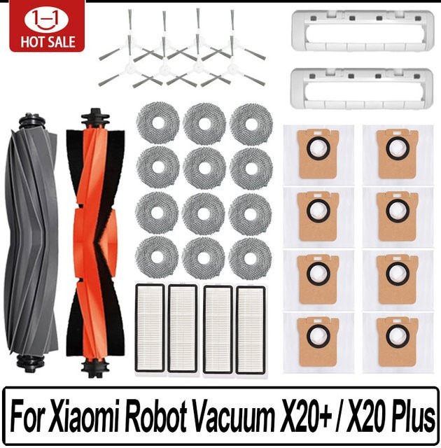 Xiaomi Robot Vacuum X20+ / X20 Plus Zubehör-Set mit Staubbeuteln, Mopptüchern, Hauptseitenbürsten und HEPA-Filtern in Multicolour - Bild 1