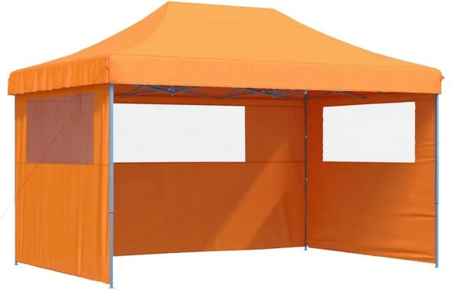 vidaXL Partyzelt Pop-Up Faltbar mit 3 Seitenteilen und Fenstern Orange - Bild 1