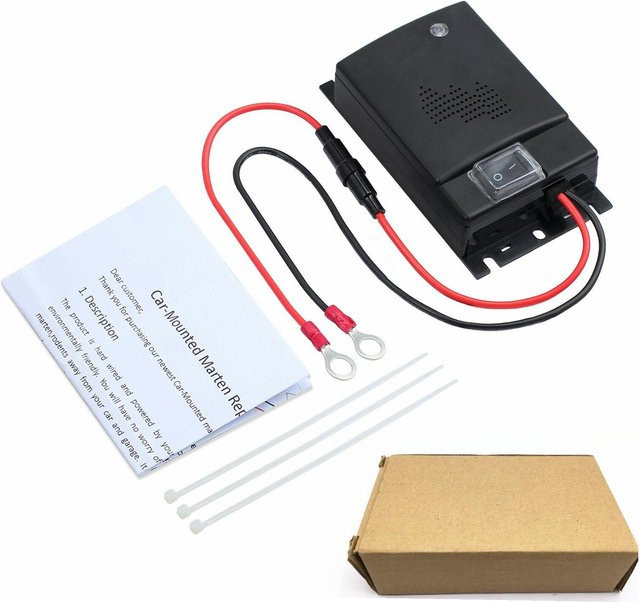 Fourall Auto & Motor Accessories Home Batteriebetriebene Marderabwehr mit Ultraschall-Frequenz für alle Fahrzeugmodelle, Schwarz, B/T/H: 11,6 x 6,5 x 2,9 cm - Bild 1