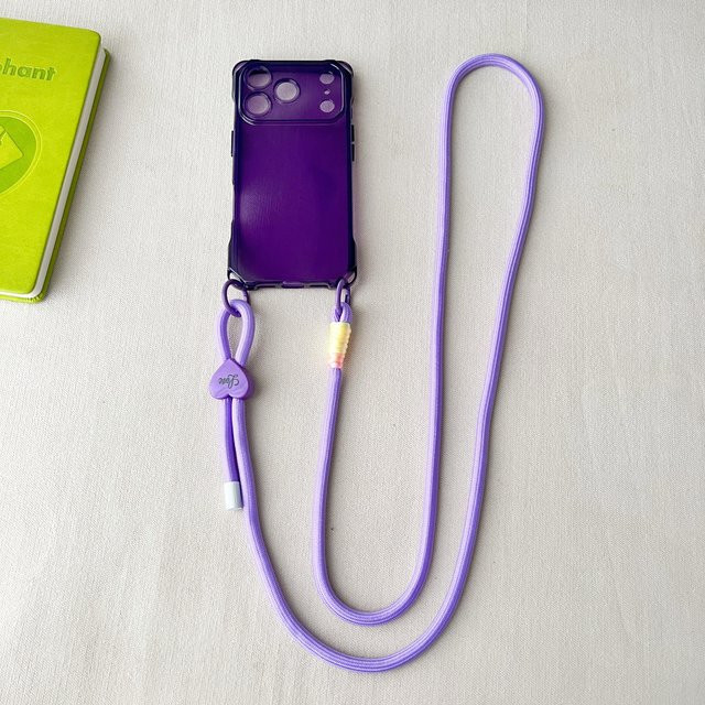 Apple Handyhülle mit verstellbarem Lanyard für iPhone 17 Pro Max und iPhone 17 Pro in Purple mit Cross-Body Trageriemen und Luftschutz - Bild 1