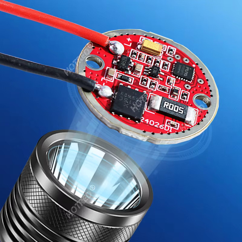 HotRed LED-Tauchtaschenlampe Treiberplatine mit Konstantstrom für XHP70 und XHP90 Dioden, 3–4,2 V, 10 A, Durchmesser: 23 mm - Bild 4