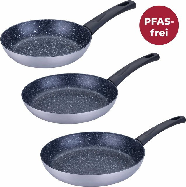 Fackelmann Bratpfannen-Set Crisp aus Keramik und Aluminium, 3-teilig, Schwarz/Grau, Durchmesser: 20 cm, 24 cm, 28 cm - Bild 1