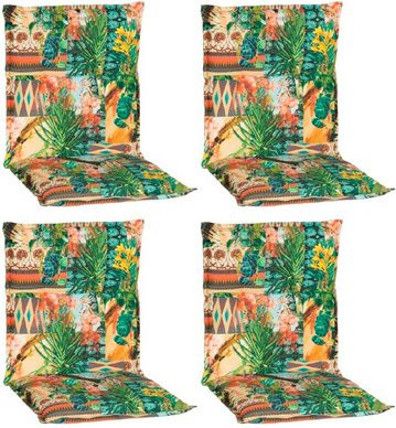 Beo Sitzauflage Texas für Niedriglehner 4er-Set mit Dschungel-Design, bunt, B/T/H: 98 x 46 x 8 cm - Bild 1