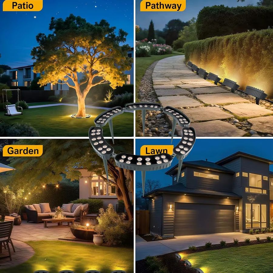 Burhui LED Outdoor Rasenlicht Projektionslampe IP65 Wasserdicht in Rot, Blau oder Warmer Farbe für Garten und Park - Bild 4