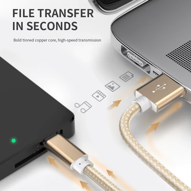 NNBILI Mini USB zu USB Daten- und Ladekabel für MP3 MP4 Player, GPS und Digitalkameras in Pink und Gold - Bild 4