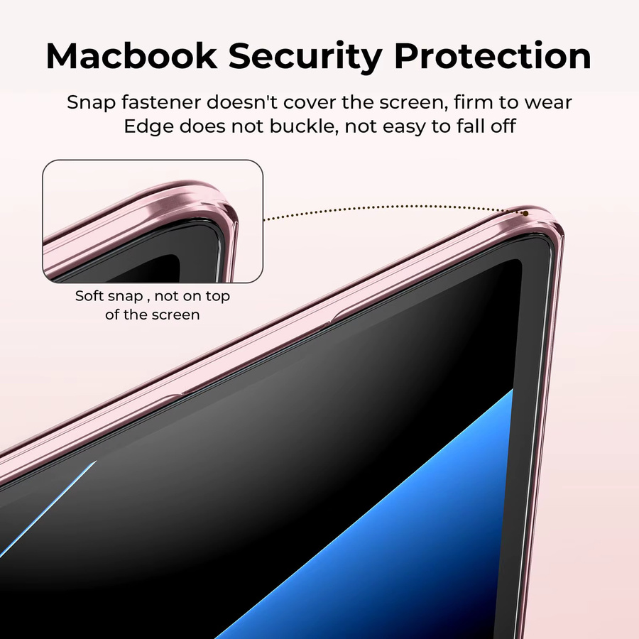 EooCoo Schutzhülle für MacBook Air 13 Zoll (Modelle 2022-2025) in Crystal Pink - Bild 2